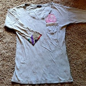 Mountain Girl Clothing 3/4 sleeve Patchwork shirt